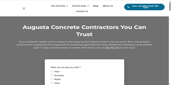 Screenshot of augusta-concrete.com