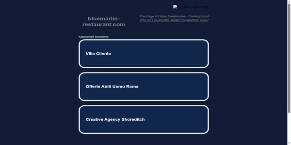 Screenshot of bluemarlin-restaurant.com