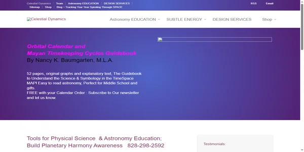 Screenshot of celestial-dynamics.com