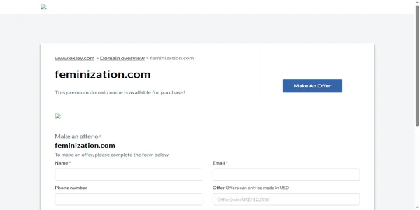 Screenshot of feminization.com