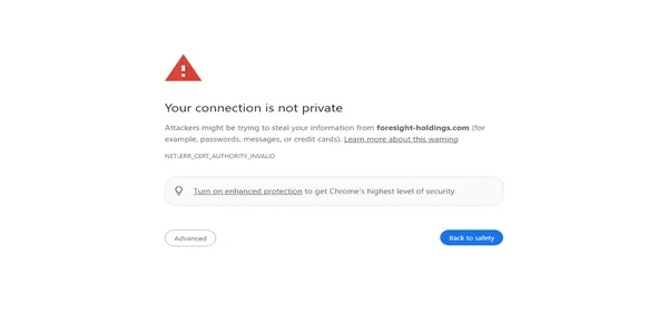 Screenshot of foresight-holdings.com
