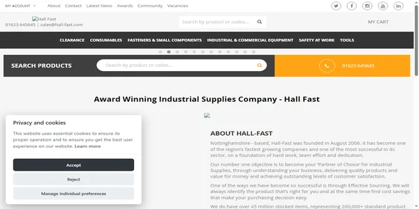 Screenshot of hall-fast.com
