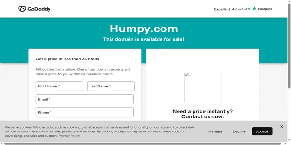 Screenshot of humpy.com