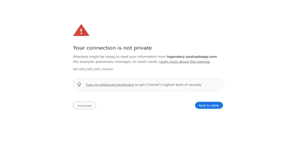 Screenshot of legendary-podcastsapp.com