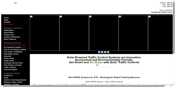 Screenshot of solar-traffic-controls.com