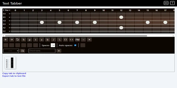 Screenshot of text-tabber.com