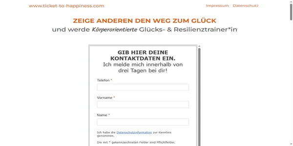 Screenshot of ticket-to-happiness.com