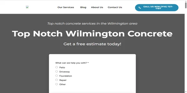 Screenshot of wilmington-concrete.com